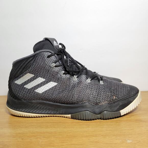 Adidas Crazy Hustle Men’s Black/White Basketball Shoes Size 9.5 FAST SHIPPING - Picture 2 of 12